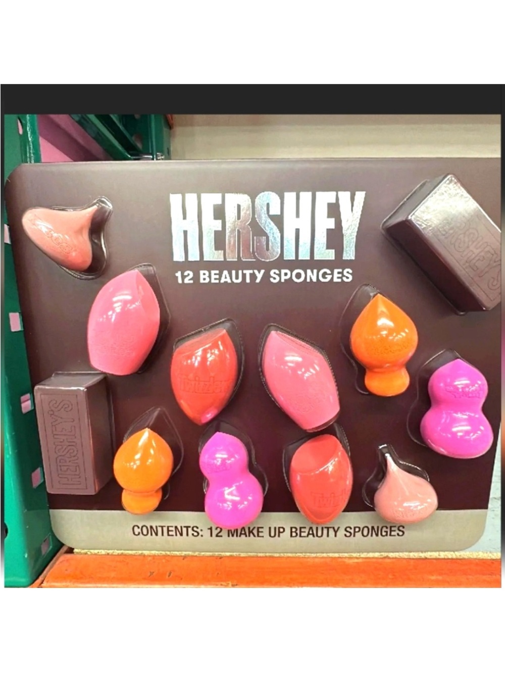 HERSHEY 12-Piece Beauty Sponge Set - Pink, Orange, Coral Shades